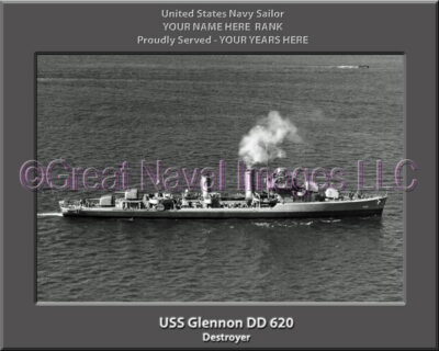 USS Glennon DD 620 Personalized Navy Ship Photo