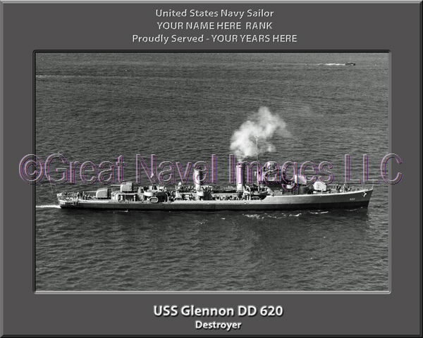 USS Glennon DD 620 Personalized Navy Ship Photo