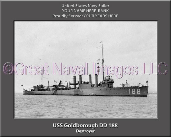 USS Goldborough DD 188 Personalized Navy Ship Photo