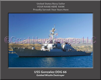 USS Gonzalez DDG 66 Personalized Navy Ship Photo