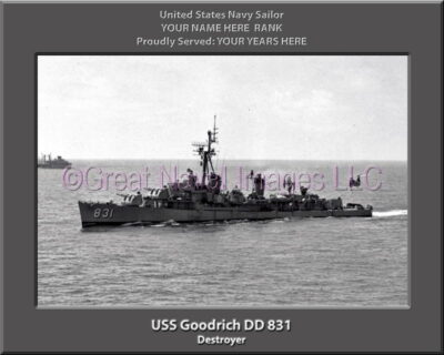 USS Goodrich DD 831 Personalized Navy Ship Photo