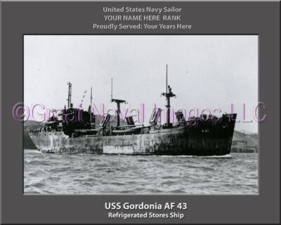 USS Gordonia AF 43 Personalized ship Photo