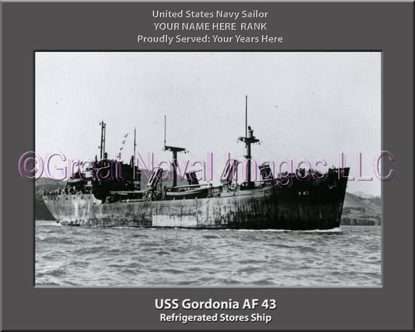 USS Gordonia AF 43 Personalized ship Photo