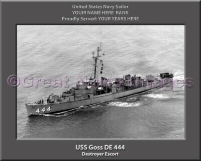 USS Goss DE 444 Personalized Navy Ship Photo