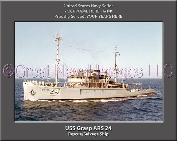 USS Grasp ARS 24 Personalized Navy Ship Photo