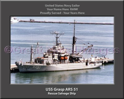 USS Grasp ARS 51 Personalized ship Photo