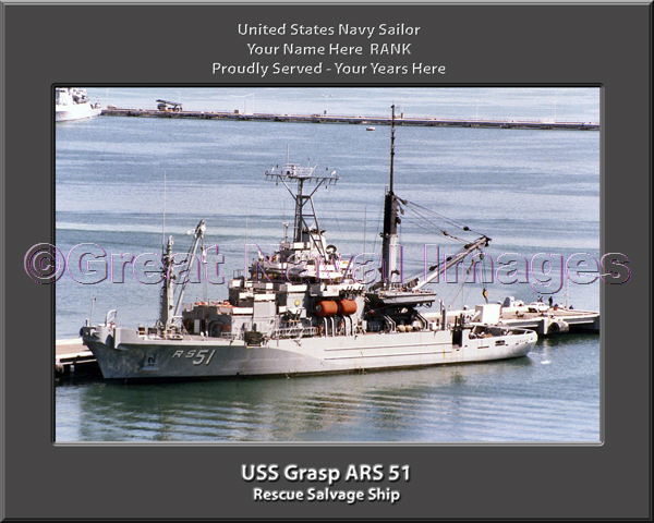 USS Grasp ARS 51 Personalized ship Photo