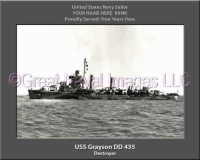 USS Grayson DD 435 Personalized Navy Ship Photo