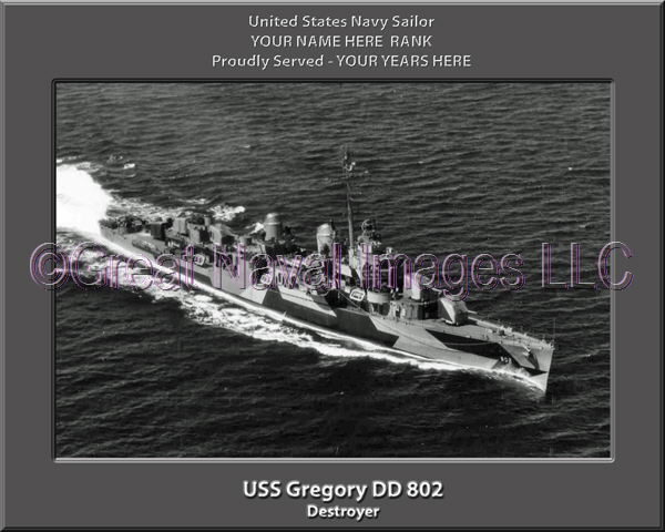 USS Gregory DD 802 Personalized Navy Ship Photo