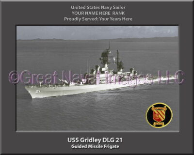USS Gridley DLG 21 Personalized Navy Ship Photo