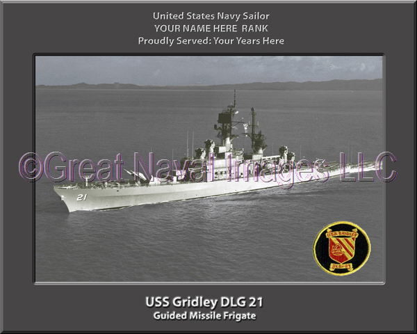 USS Gridley DLG 21 Personalized Navy Ship Photo