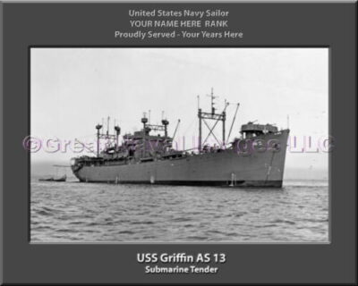 USS Griffin AS 13 Personalized ship Photo