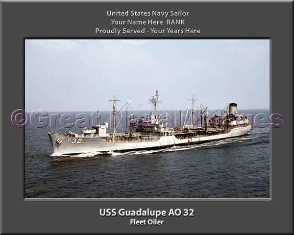 USS Guadalupe AO 32 Personalized ship Photo