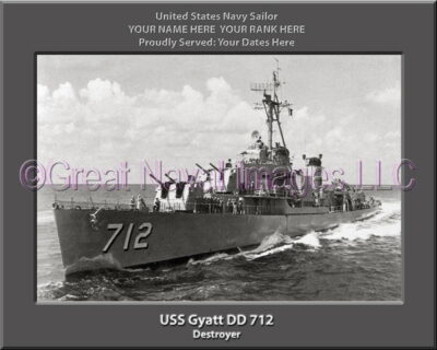 USS Gyatt DD 712 Personalized Navy Ship Photo