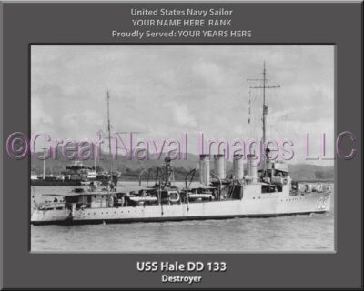 USS Hale DD 133 Personalized Navy Ship Photo