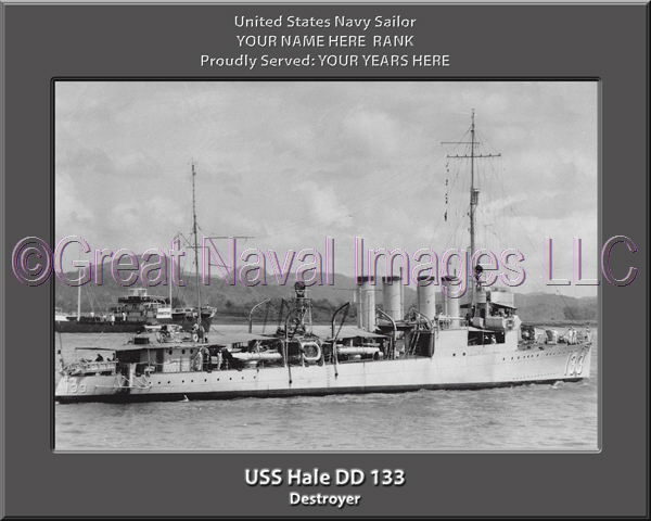 USS Hale DD 133 Personalized Navy Ship Photo
