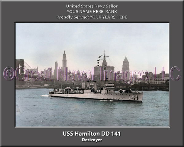 USS Hamilton DD 141 Personalized Navy Ship Photo