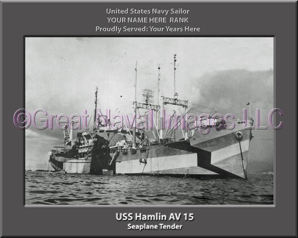 USS Hamlin AV 15 Personalized ship Photo