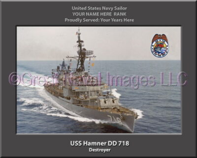 USS Hamner DD 718 Personalized Navy Ship Photo