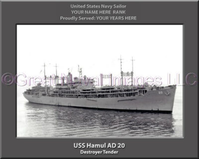USS Hamul AD 20 Personalized ship Photo