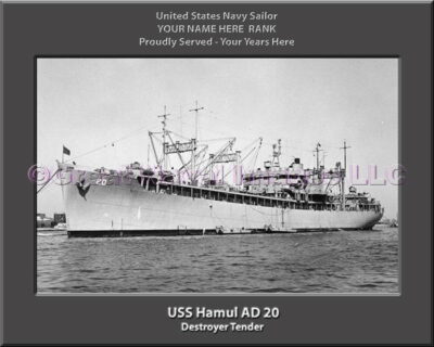 USS Hamul AD 20 Personalized ship Photo
