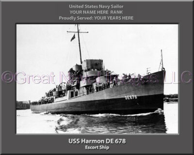 USS Harmon DE 678 Personalized Navy Ship Photo