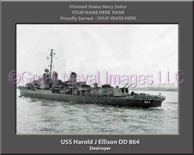 USS Harold J Ellison DD 864 Personalized Navy Ship Photo