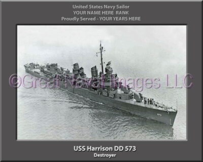 USS Harrison DD 573 Personalized Navy Ship Photo