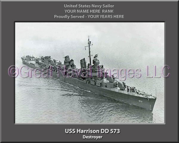 USS Harrison DD 573 Personalized Navy Ship Photo