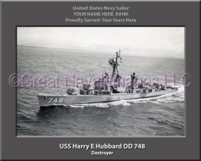 USS Harry E Hubbard DD 748 Personalized Navy Ship Photo