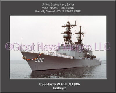USS Harry W Hill DD 986 Personalized Navy Ship Photo