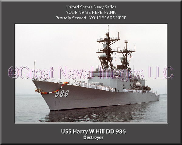 USS Harry W Hill DD 986 Personalized Navy Ship Photo
