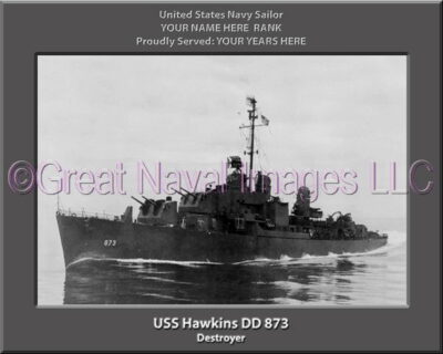 USS Hawkins DD 873 Personalized Navy Ship Photo