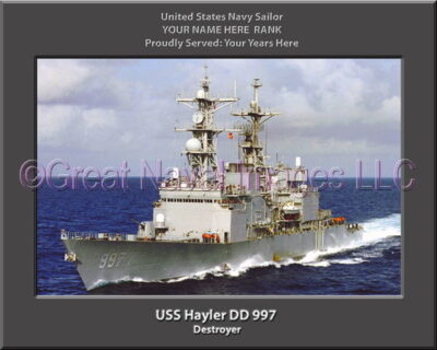 USS Hayler DD 997 Personalized Navy Ship Photo