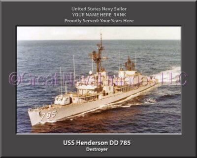 USS Henderson DD 785 Personalized Navy Ship Photo