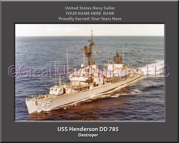 USS Henderson DD 785 Personalized Navy Ship Photo