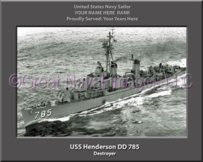 USS Henderson DD 785 Personalized Navy Ship Photo