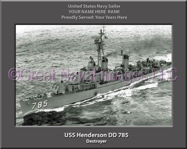 USS Henderson DD 785 Personalized Navy Ship Photo