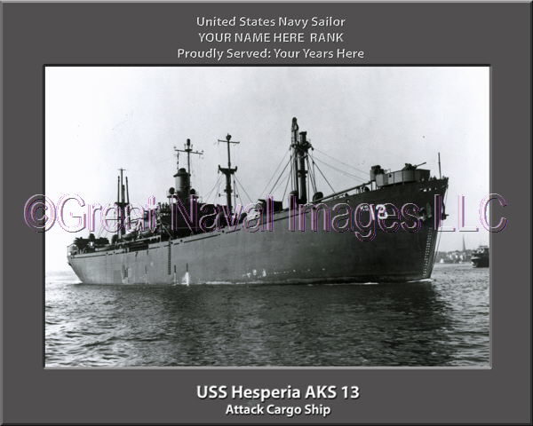 USS Hesperia AKS 13 Personalized ship Photo