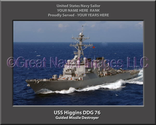 USS Higgins DDG 76 Personalized Navy Ship Photo