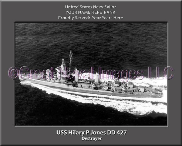 USS Hilary P Jones DD 427 Personalized Navy Ship Photo