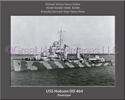 USS Hobson DD 464 Personalized Navy Ship Photo
