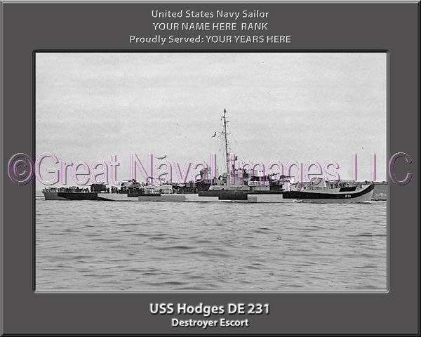 USS Hodges DE 231 Personalized Navy Ship Photo