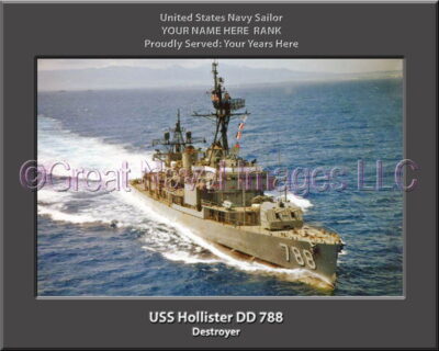 USS Hollister DD 788 Personalized Navy Ship Photo