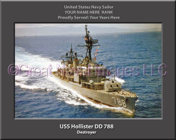 USS Hollister DD 788 Personalized Navy Ship Photo