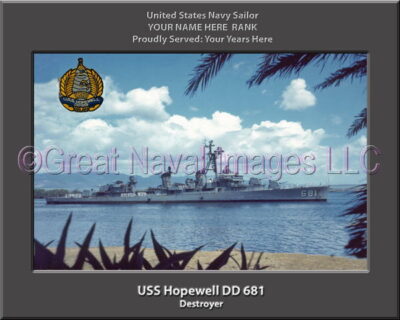 USS Hopewell DD 681 Personalized Navy Ship Photo