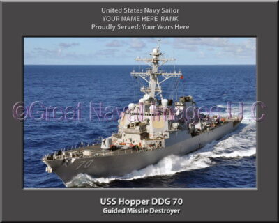 USS Hopper DDG 70 Personalized Navy Ship Photo