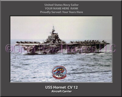 USS Hornet CV 12 Personalized Photo on Canvas