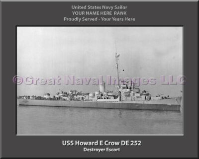 USS Howard E Crow DE 252 Personalized Navy Ship Photo