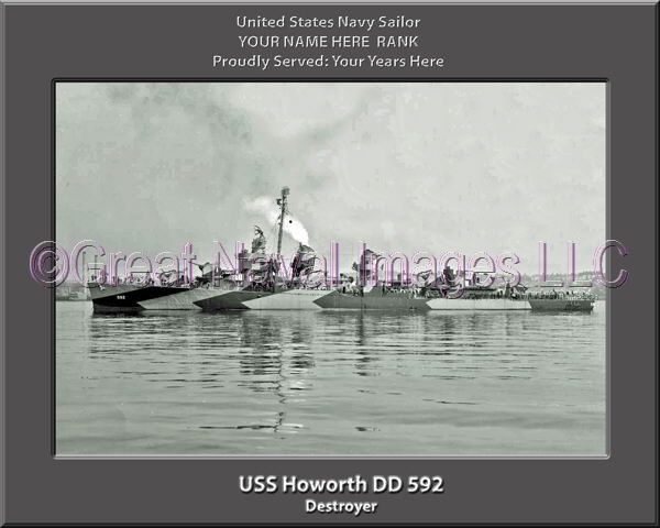 USS Howorth DD 592 Personalized Navy Ship Photo